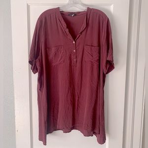 Burgundy large Eileen Fisher blouse